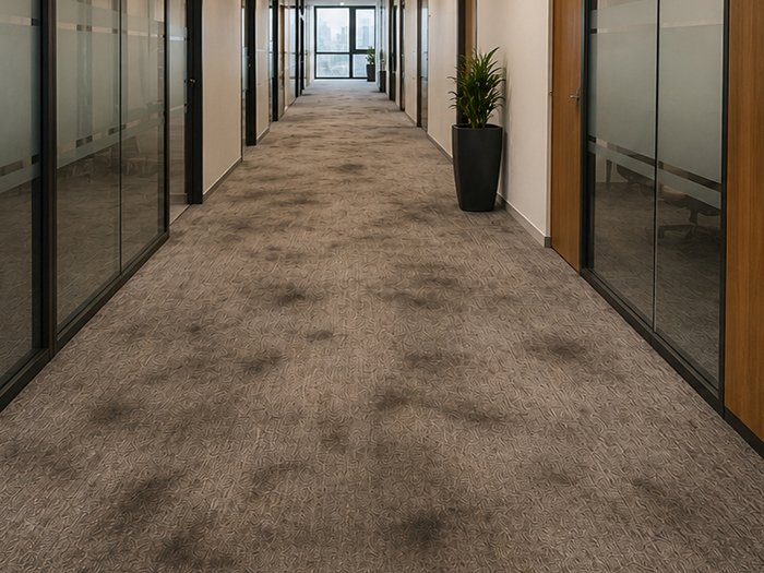 Avant nettoyage moquette couloir centre d'affaires sidi maarouf casablanca